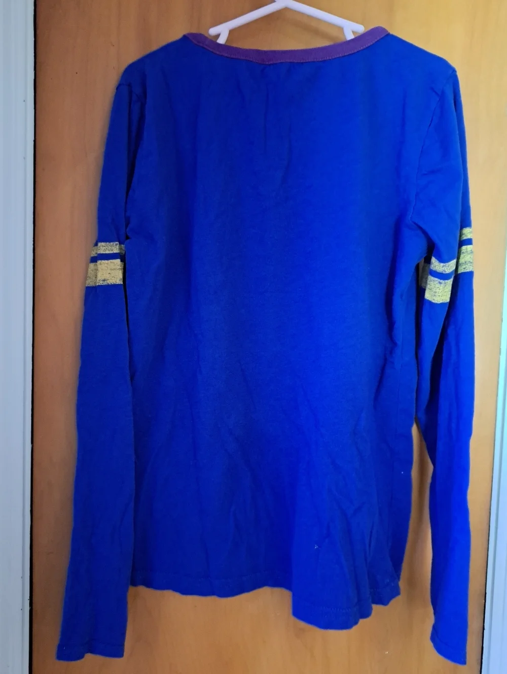 Ralph Lauren 100% Cotton Blue Tee with Purple Trim